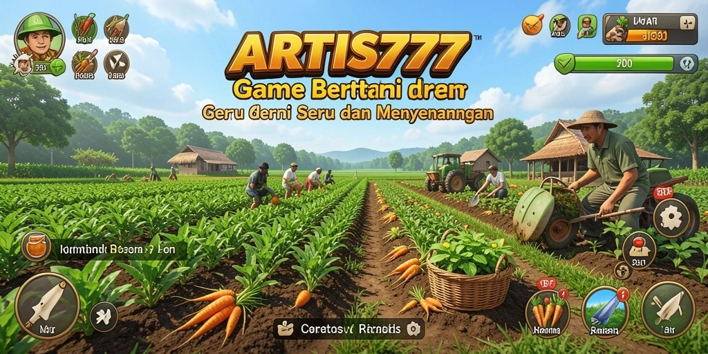 Screenshot menunjukkan gameplay menyenangkan dengan kebun yang indah.