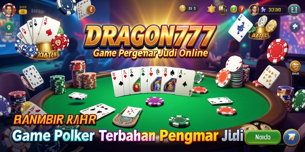 Tampilan gameplay menegangkan dari game Poker DRAGON777.