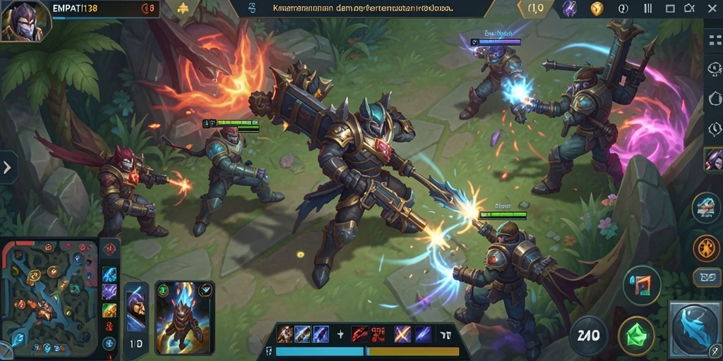 Screenshot utama <strong>EMPATI138</strong> memperlihatkan momen pertempuran seru dalam MOBA.
