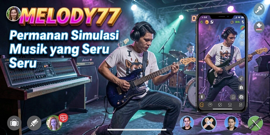Tampilan gameplay MELODY77 dengan pengalaman musik yang mendebarkan.