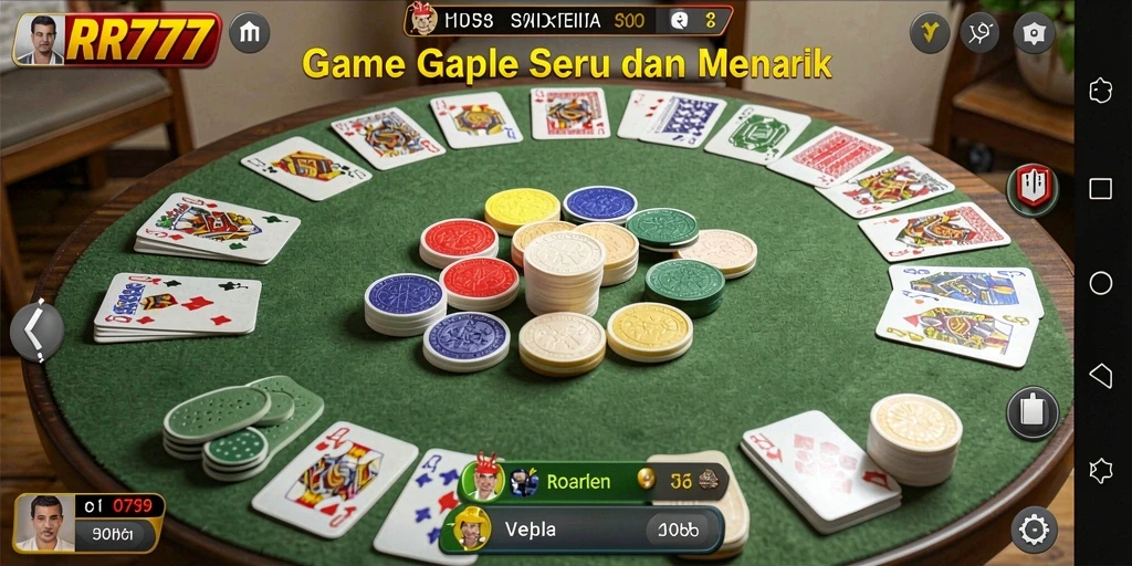 Tampilan gameplay menarik dari RR777 dengan kartu Gaple.
