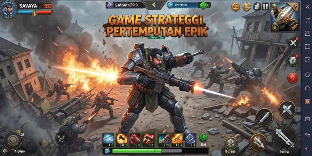 Gameplay intens dengan pertempuran strategi yang mendebarkan.