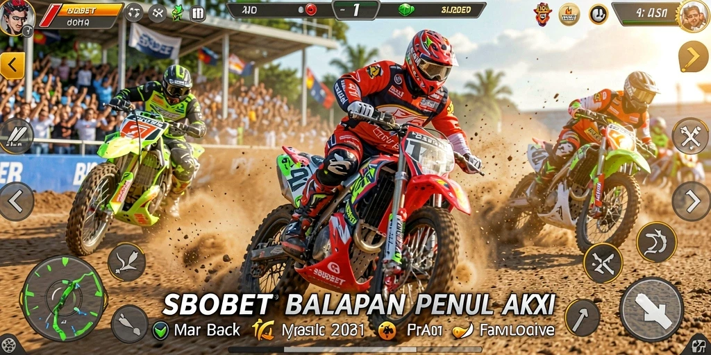 Screenshot SBOBET menampilkan aksi balap motor yang seru dan mendebarkan.