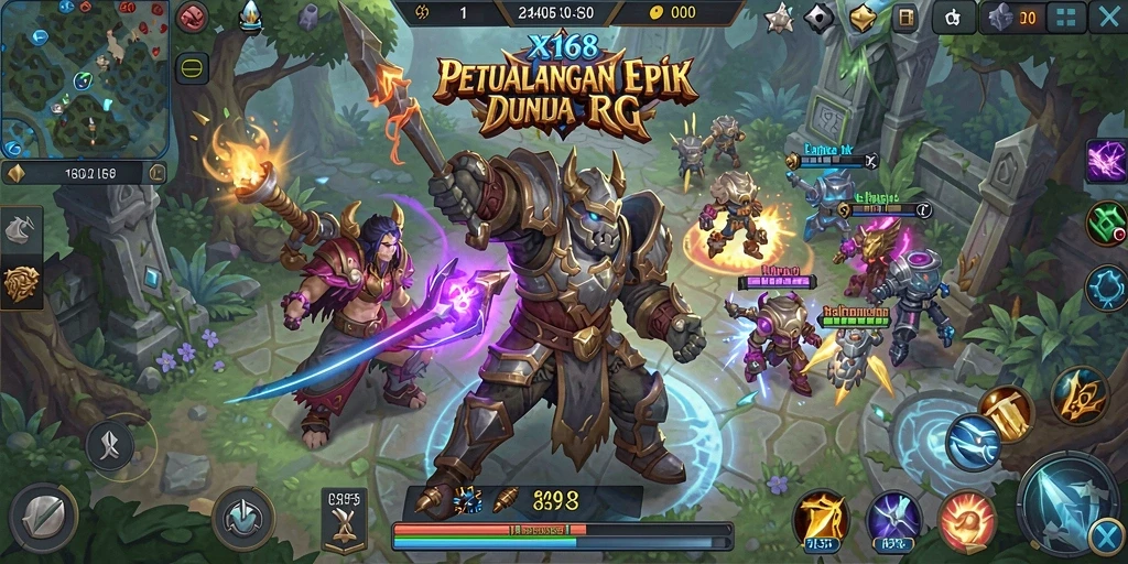 Tampilan gameplay X168 yang epik dan menarik.